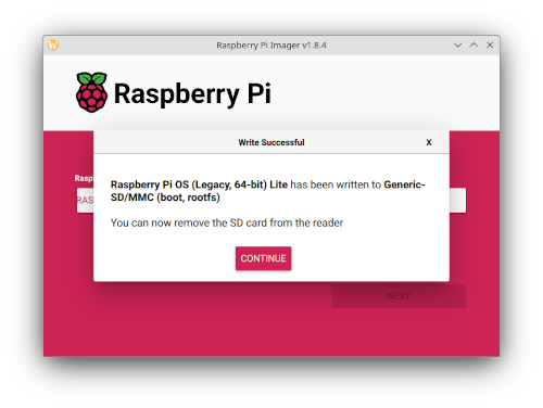 Pantalla de fin da instalación