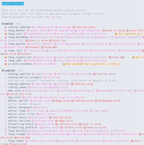 Imaxe menu LazyExtras