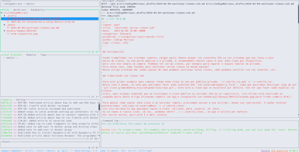 Imaxe da vista de LazyGit
