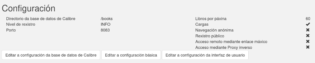 Imaxe da sección de administración e do botón editar a configuración básica