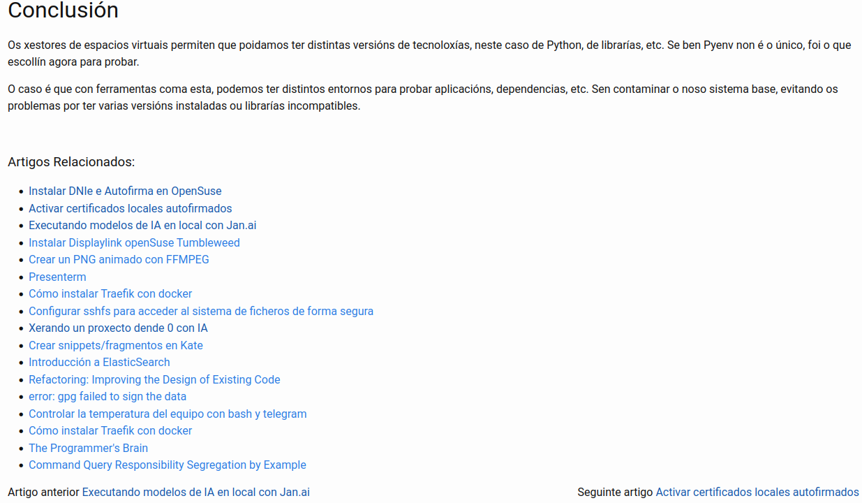 Exemplo de como se vía antes a parte inferior dos artigos. Non se amosan as etiquetas, o listado de artigos relacionados é demasiado longo e para desprazarse amosa enlaces simples