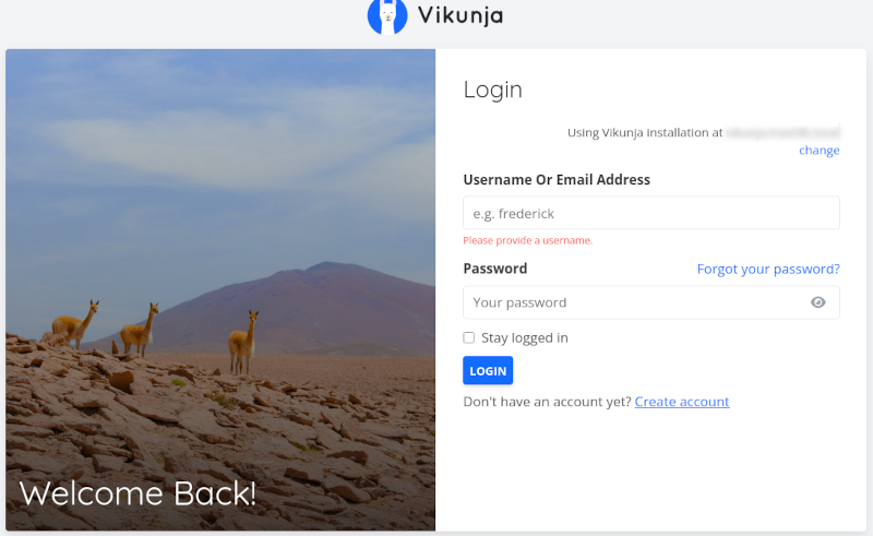 Na imaxe podemos ver a pantalla de login. Nela pide introducir o nome de usuario ou email e o contrasinal. Ou crear unha conta se non temos